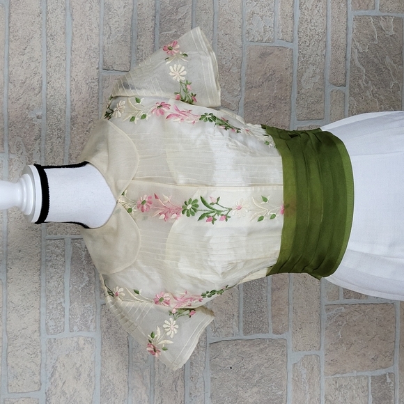 VINTAGE HANDMADE EMBROIDERED DRESS Tulle - Picture 2 of 16